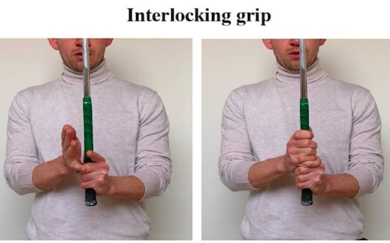 cầm gậy golf kiểu Interlocking Grip