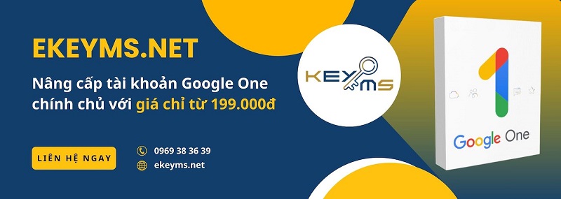 Mua tài khoản Google One giá rẻ tại EKEYMS