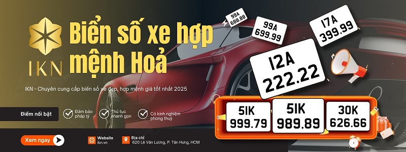 Biển số xe phong thủy IKN