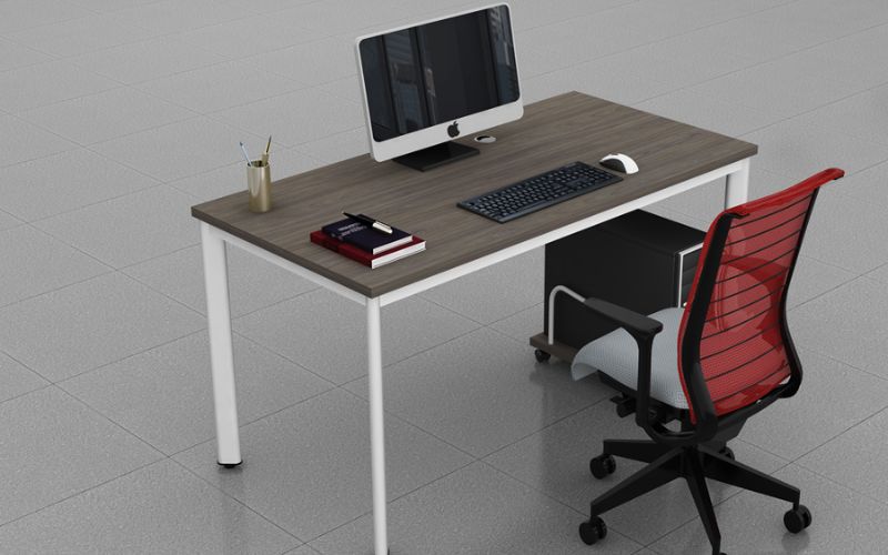 Chất liệu bàn văn phòng khung sắt – mặt gỗ